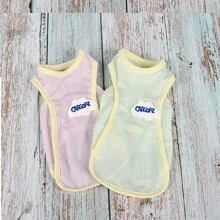 轻薄衣物，适合泰迪犬、贵宾犬、雪纳瑞犬等宠物在炎热天气穿着的薄款背心 - 彩色 - 查看 1