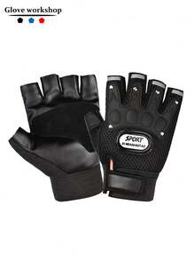 1 par de guantes de media mano para hombres, antideslizantes, transpirables y cómodos para ciclismo y deportes al aire libre - multicolor - Ver 6