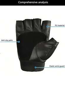 1 par de guantes de media mano para hombres, antideslizantes, transpirables y cómodos para ciclismo y deportes al aire libre - multicolor - Ver 3