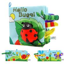 1pc Infant Toddler Soft Cloth Book With Ladybug Forest Patterns, Crinkle Paper & Teethable Tail, Visual Stimulation Learning Toy, Newborn Gift, Random Color