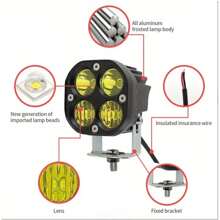 2pcs 3-Inch 40W LED Cube Pod Work Light Strip Driving Light Amber Off-Road 4000LM For 4WD Truck SUV ATV Shipshan Rock