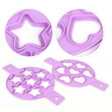 Molde de Silicona para Pancakes con Forma de Estrellas Antiadherente y Resistente al Calor Ideal para Desayunos Creativos en Sartén - Morado - Ver 6