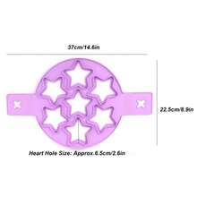 Molde de Silicona para Pancakes con Forma de Estrellas Antiadherente y Resistente al Calor Ideal para Desayunos Creativos en Sartén - Morado - Ver 9