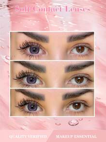 TINACON 1 对/2 片紫色隐形眼镜夏季隐形眼镜运动眼镜角色扮演眼镜片 14.5 毫米 - 紫色 - 查看 4