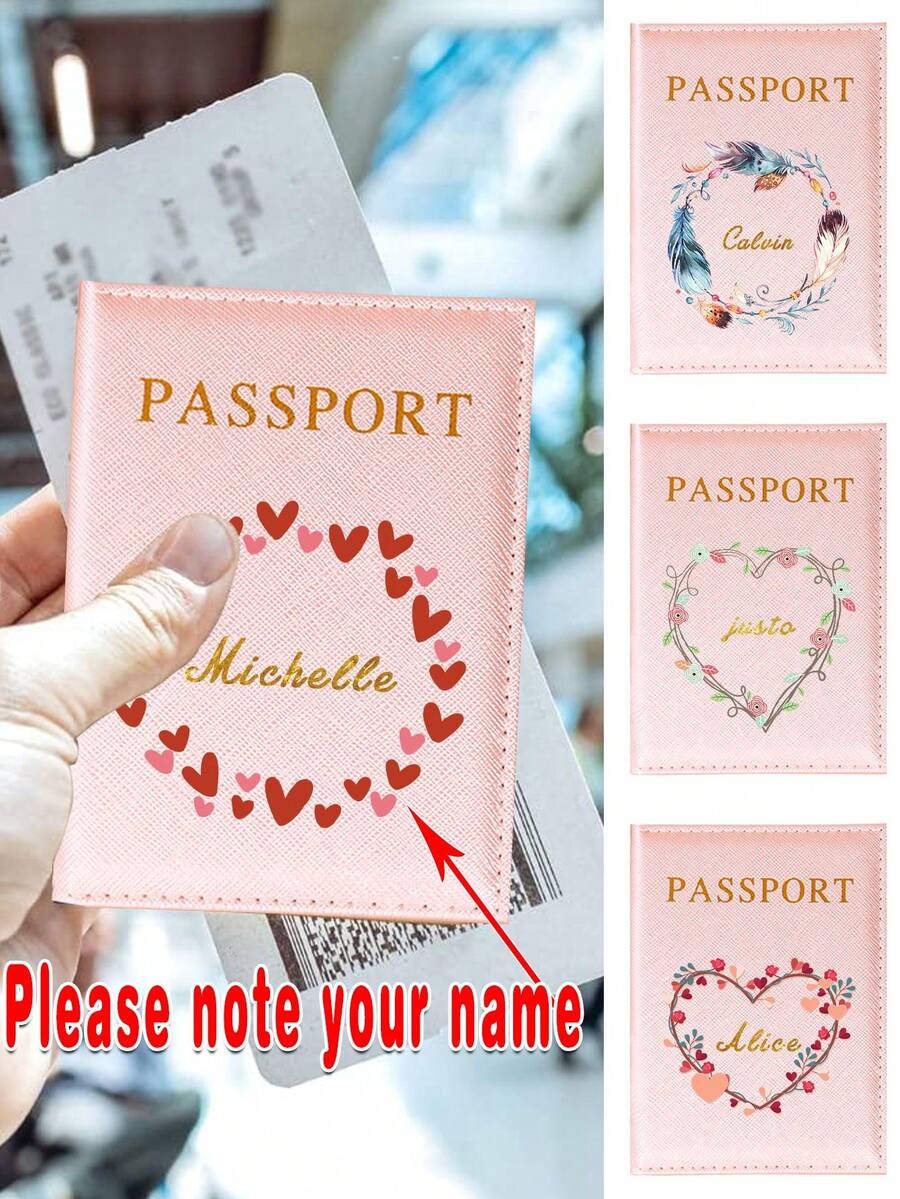 1 cái Tên tùy chỉnh PU Bao đựng hộ chiếu Bảo vệ Du lịch Hộp đựng hộ chiếu Túi tổ chức Túi siêu mỏng Thẻ kinh doanh ngân hàng Ví Ví Tài liệu di động Lưu trữ thẻ ID Trường hợp ví tiền xu Chặn RFID Phụ kiện du lịch Kẹp vé máy bay Chống thấm nước Cá nhân hóa DIY Bất kỳ thời trang Vòng hoa chữ cái Máy bay bảng chữ cái In mẫu - hồng - Xem 1