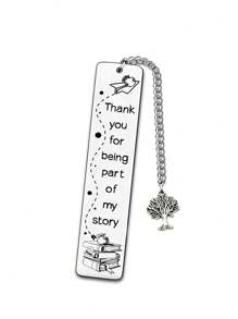 1pc Stainless Steel Engraved Bookmark, Graduation For Teachers, Mentors, Classmates Car Accessories Bag Charm School Cute Goth Y2k Christmas Gift Ideas Bag Lanyards With Id Holder Car Accessories Bag Charms - Silver - View 2