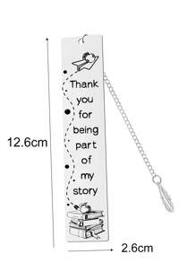 1pc Stainless Steel Engraved Bookmark, Graduation For Teachers, Mentors, Classmates Car Accessories Bag Charm School Cute Goth Y2k Christmas Gift Ideas Bag Lanyards With Id Holder Car Accessories Bag Charms - Silver - View 5