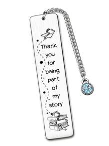 1pc Stainless Steel Engraved Bookmark, Graduation For Teachers, Mentors, Classmates Car Accessories Bag Charm School Cute Goth Y2k Christmas Gift Ideas Bag Lanyards With Id Holder Car Accessories Bag Charms - Silver - View 4