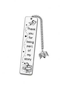 1pc Stainless Steel Engraved Bookmark, Graduation For Teachers, Mentors, Classmates Car Accessories Bag Charm School Cute Goth Y2k Christmas Gift Ideas Bag Lanyards With Id Holder Car Accessories Bag Charms - Silver - View 1