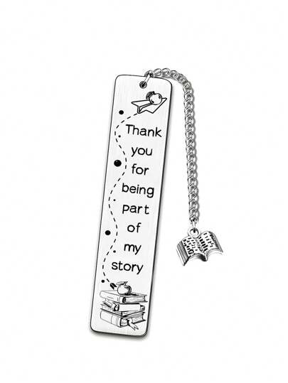 1pc סימנייה חרוטה מפלדת אל-חלד, סיום לימודים למורים, מנטורים, חברי כיתה אביזרי רכב לתיק קסם בית ספר גותי חמוד רעיונות למתנת חג המולד Y2k שרוכי תיק עם מחזיק זיהוי אביזרי רכב לתיק קמעות