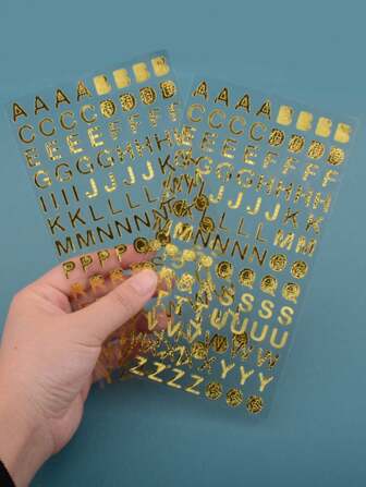 1pc Glittering Hot Stamping Letter Graffiti Scrapbook Sticker - Self-Adhesive Asymmetric Shape Pattern For Photo Albums, Diaries, Card Making, DIY Crafts, Water Bottles, Laptops, Phone Case Decoration - Item Decoration Stickers Back To School