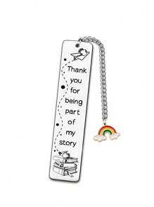 1pc Stainless Steel Engraved Bookmark, Graduation For Teachers, Mentors, Classmates Car Accessories Bag Charm School Cute Goth Y2k Christmas Gift Ideas Bag Lanyards With Id Holder Car Accessories Bag Charms - Silver - View 19