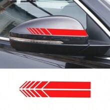2 Peças Adesivo PET Universal para Decoração de Espelho Retrovisor de Estilo de Carro, Faixa de Decalque de Espelho Retrovisor de Adorno de Acessórios para Carro