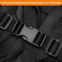 热销 DIY 扣式绑带、行李打包带、多功能 CC，适用于旅行、户外探险、登山、骑行和自驾。包括扣环和肩带套装，采用 2.54 厘米：5 码厚尼龙编织带、5 个重型可调节快速释放塑料扣和 10 个三面滑动夹制成。黑色（1 英寸组合套装）