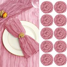 6/12/18/24/30 Pieces Purple Gauze Cheese Cloth Napkins, Multi-Color Optional Cheese Cloth Napkins Bali Cheese Cloth Napkins, Rustic Bohemian Lavender Napkins, Lavender Napkins For Family Dinners, Restaurants, Wedding Receptions, Dinners, Holiday Parties, Table Decorations