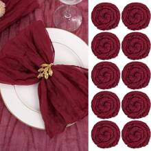 6/12/18/24/30 Pieces Purple Gauze Cheese Cloth Napkins, Multi-Color Optional Cheese Cloth Napkins Bali Cheese Cloth Napkins, Rustic Bohemian Lavender Napkins, Lavender Napkins For Family Dinners, Restaurants, Wedding Receptions, Dinners, Holiday Parties, Table Decorations