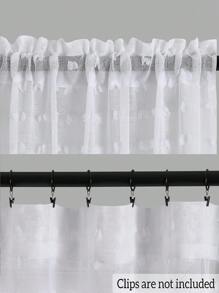 1pc 3D Flocked Dots Ball Curtain, Suitable For Children's Room And Bedroom Decoration, Semi-Transparent Farmhouse Sheer Curtain For Girl's Room Window