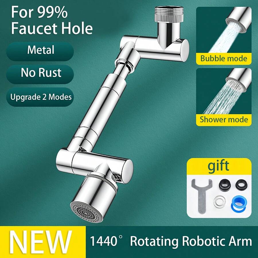 Spurtar 1440° 水龙头延长器，适用于浴室水槽，2 种出水模式，1080° 可旋转水龙头起泡器 + 360° 旋转水龙头附件厨房水龙头延长器，水龙头调节，适用于洗脸家居浴室装饰