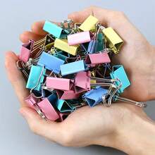 40 piezas Sujetadores de carpeta multicolor y de múltiples usos - clip de papel de color, suministros de oficina clip de metal perfecto para estudiantes - Multicolor - Ver 4