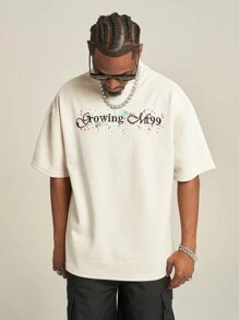 Canottiera rialzata con ricamo MT99, Maglietta girocollo color albicocca per coppie