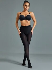 1件装女士40D黑色性感连裤袜，黑色紧身裤，舒适 - 黑色 - 查看 3