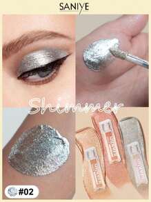 SANIYE R9043 Sombra líquida con glitter ,Sombras Líquidas Para Ojos 6 colores , Brillante Con Brillantina, Sombras Metálicas Pigmentadas De Gran Brillo Duraderas, Duración Prolongada Y Sombras Diamantes Brillantes De Larga Duración Para Maquillaje De Ojos - 02 - Ver 2