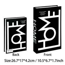 1 pieza Estilo INS inglés, decoración minimalista moderna en blanco y negro para el hogar, adorno de libro de imitación para habitación de modelo o despacho, mejor regalo - Multicolor - Ver 9