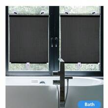 Heat Insulation Blackout Roller Blinds Retractable Balcony Sun Shade Kitchen Window Curtains With Suction Cups For Indoor Home Bedroom Living Room Office Privacy Curtain, 4 Sizes - Black Dots - View 10