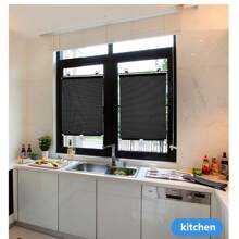 Heat Insulation Blackout Roller Blinds Retractable Balcony Sun Shade Kitchen Window Curtains With Suction Cups For Indoor Home Bedroom Living Room Office Privacy Curtain, 4 Sizes - Black Dots - View 9