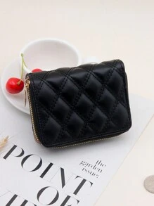 Stylish Embroidered Multi-Card Slot Bifold Wallet With Chain Gifts Valentines For Women Wallet Purse Wallet Small Wallet - Black - View 4