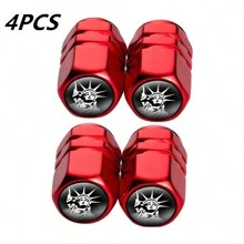 2/4/8/16pcs Luminous Tire Valve Caps, Colorful Cool Glowing Valve Stem Covers For Car, Bicycle, Motorcycle, Universal For Various Tires (Absorb Light To Glow In Dark) - Statue Of Liberty Red - View 15