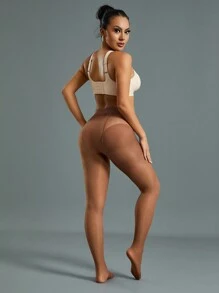 1件装女士40D性感透明连裤袜，舒适 - 咖啡棕 - 查看 5