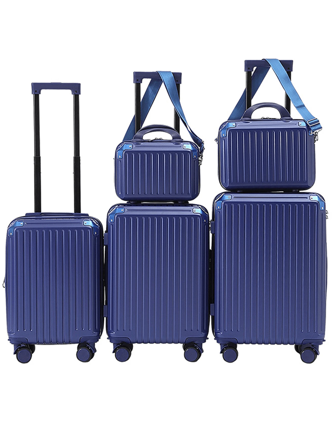 Hand Luggage Top, Top, Top.. New Suitcase With Portable Charger Adapter System, USB Port, High Quality Polycarbonate With Metal Protection, Anti-Theft Zipper, Lock With International Flight Code, 360° Double Wheels With Extender And Metal Handle - Màu xanh lam - Xem 1