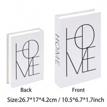 1 pieza Estilo INS inglés, decoración minimalista moderna en blanco y negro para el hogar, adorno de libro de imitación para habitación de modelo o despacho, mejor regalo - Multicolor - Ver 10