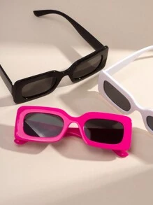 3 件装儿童时尚方形眼镜 - 彩色 - 查看 2