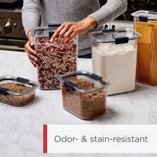 Brilliance  Food Storage Containers With Lids, Airtight, Kitchen And Pantry Organization Set, Includes 3 Containers And Scoops, Clear, 16 Cups - 1 - 查看 2