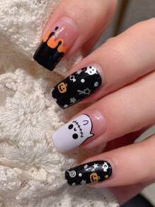 1 Miếng Dán Móng Tay Nghệ Thuật Halloween, Đề Can Nghệ Thuật Làm Móng Toàn Bộ Chống Thấm Nước Có Thể Tháo Rời Cho Phụ Nữ, Dễ Dàng Sử Dụng Cho Ngày Lễ, Tiệc, Sân Khấu, Quà Tặng Sinh Nhật - Nhiều màu - Xem 8