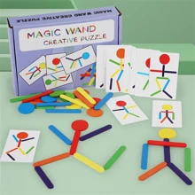 Wooden Rainbow Stick Thinking Puzzle Toy, Children's Matching Puzzle Game Montessori Toys, Puzzle Toys, Early Educational Toys,/ Day/Christmas Gift