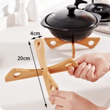 1入組竹製十字形盆架，盆墊，碗盤墊，排水架，長形竹製盆底，適用於廚房，夏日沙灘派對，食物，露營，組織家居裝飾，廚房用品。 - 棕色 - 查看 6