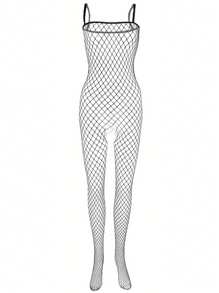 3pairs Sexy Black Open-Shoulder Backless Full Body Mesh Sheer See-Through Lace Net Stockings Fishnet Tights Jumpsuit Lingerie For Rave