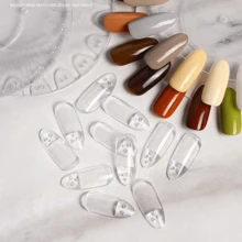 100pcs Tips+5pcs Plate Nail Tips Display Transparent Nature False Nail Salon Exercises Nail Polish Display Ring Sticks Detachable - Multicolor - View 1