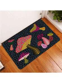1 pièce Paillasson minimaliste moderne à motif de champignon à pois pour salon et chambre à coucher, tapis antidérapant et absorbant pour l'entrée et la cuisine