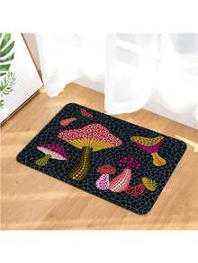1 pièce Paillasson minimaliste moderne à motif de champignon à pois pour salon et chambre à coucher, tapis antidérapant et absorbant pour l'entrée et la cuisine
