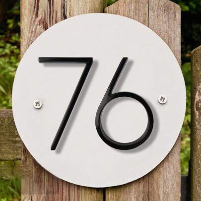 1pc 5.6-Inch Zinc Alloy Metal Floating House Number Plaque (0-9) With Screws And Mounting Accessories For Outdoor Use, Suitable For Apartments, Mailboxes, Hotels