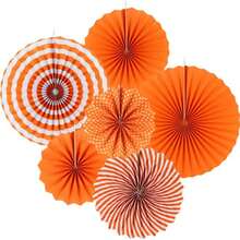 6pcs Paper Fan Flower Set For Wedding/Party/Birthday Decoration - Multicolor - View 10