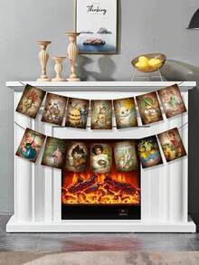14pcs Victorian Style Party Decoration Fireplace Bunting Flag - Multicolor - View 4