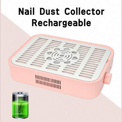 Aspirador de polvo de uñas eléctrico y potente, adecuado para manicura, aspirador de uñas recargable, aspirador de polvo de uñas con ventilador mejorado y fuerte, aplicable para uñas acrílicas, extensión de uñas de polímero y eliminación de gel, equipo ideal para salones de uñas