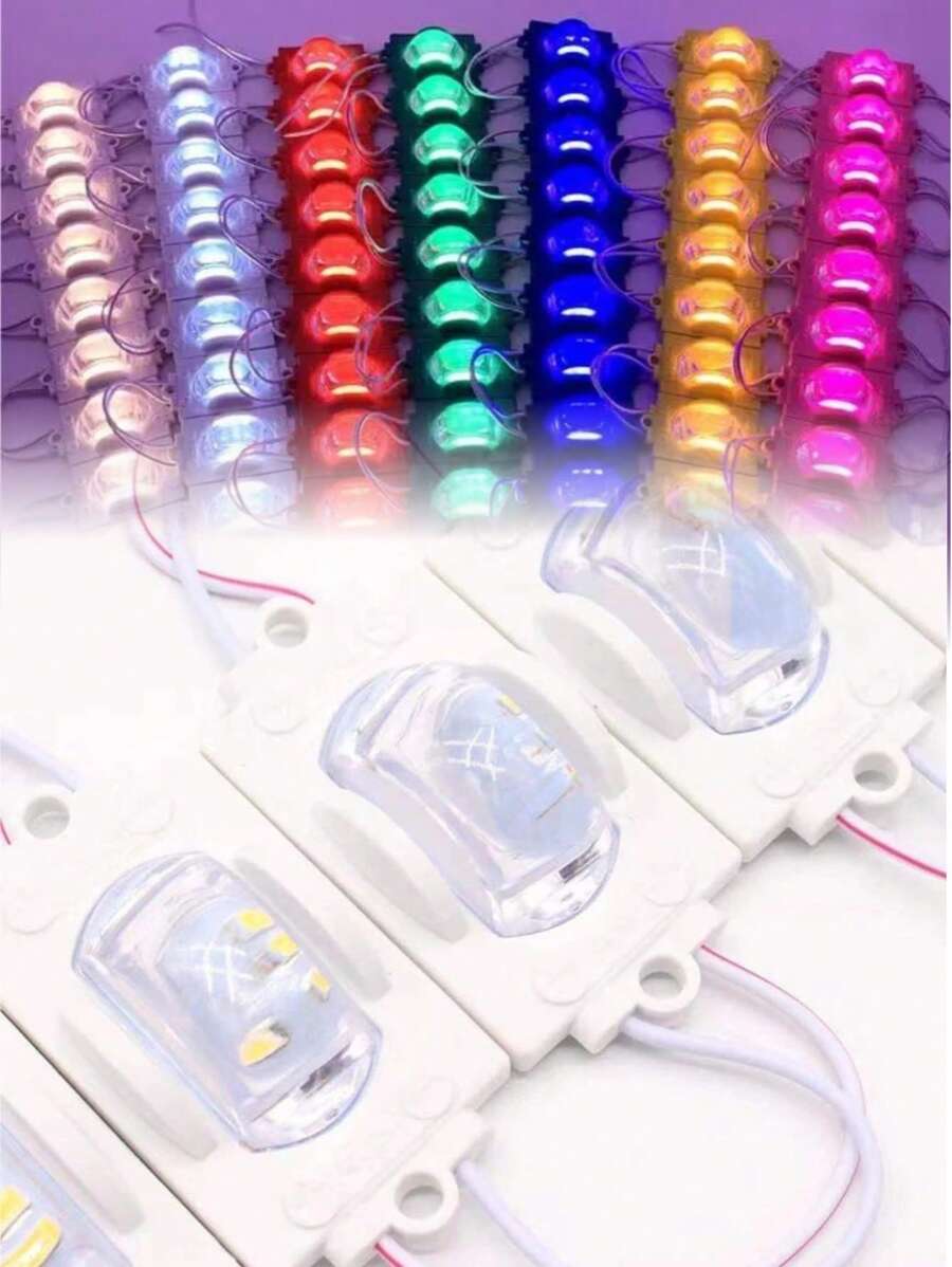 Modulos de LED iluminacion de alta potencia estilo ceja impemeable de 3 LED SMD 3030 para coche moto remolque 10Uds - Blanco - Ver 1