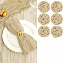 6/12/18/24/30 Pieces Purple Gauze Cheese Cloth Napkins, Multi-Color Optional Cheese Cloth Napkins Bali Cheese Cloth Napkins, Rustic Bohemian Lavender Napkins, Lavender Napkins For Family Dinners, Restaurants, Wedding Receptions, Dinners, Holiday Parties, Table Decorations