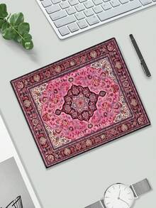 Pink Vintage  Rug Rectangular Mouse Pad - Soft, Smooth,  - Ideal For Office And Desk Use - Minimalist Style Perfect For Coasters - Ideal Gift - Multicolor - View 10